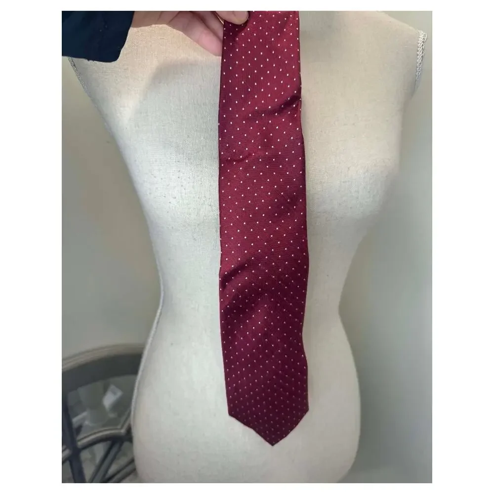 The Tie Bar Wine Mini Dots Silk Necktie - Versatile & Stylish